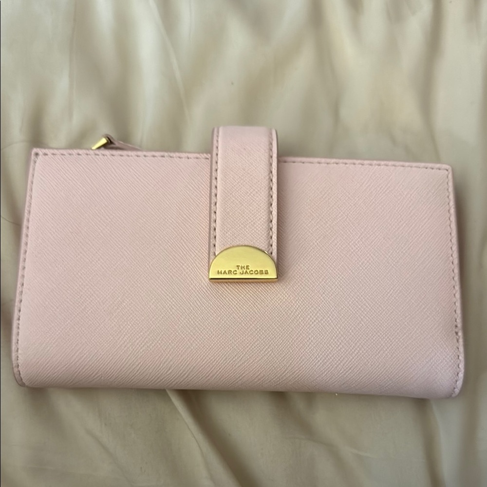 Marc Jacobs Blush Pink Wallet with Gold Accent